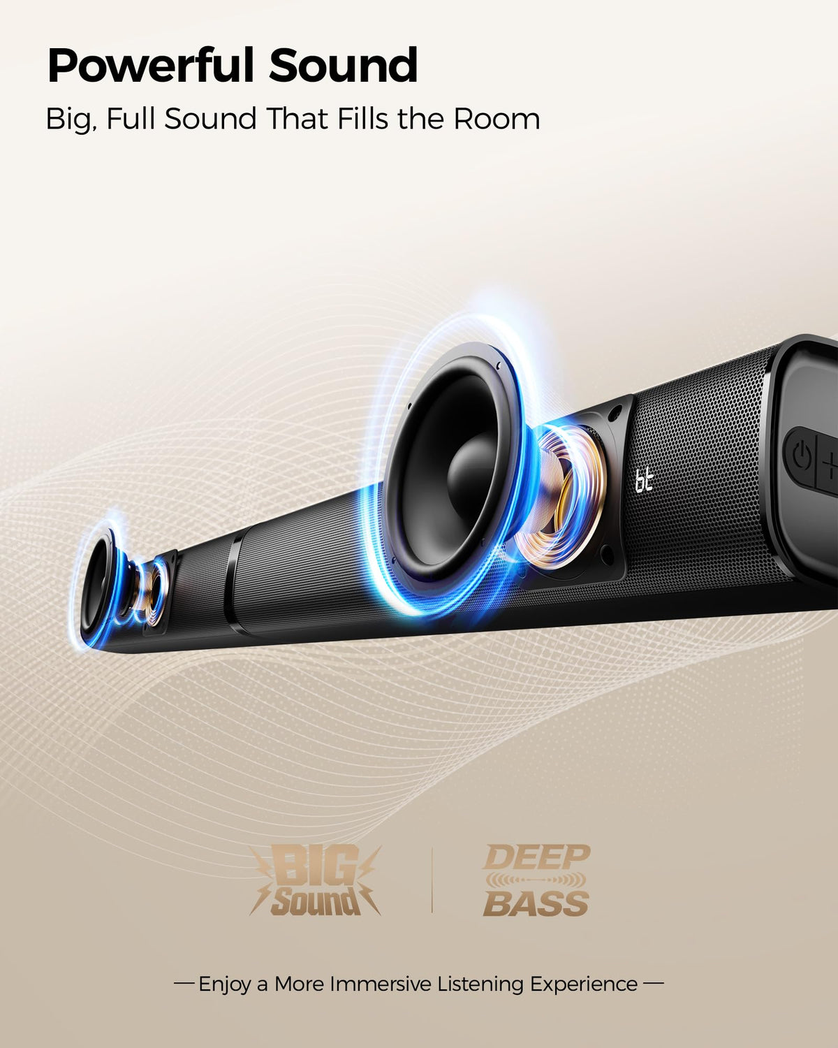 Karaoke Soundbar with Subwoofer for TV and 2 Wireless Microphones