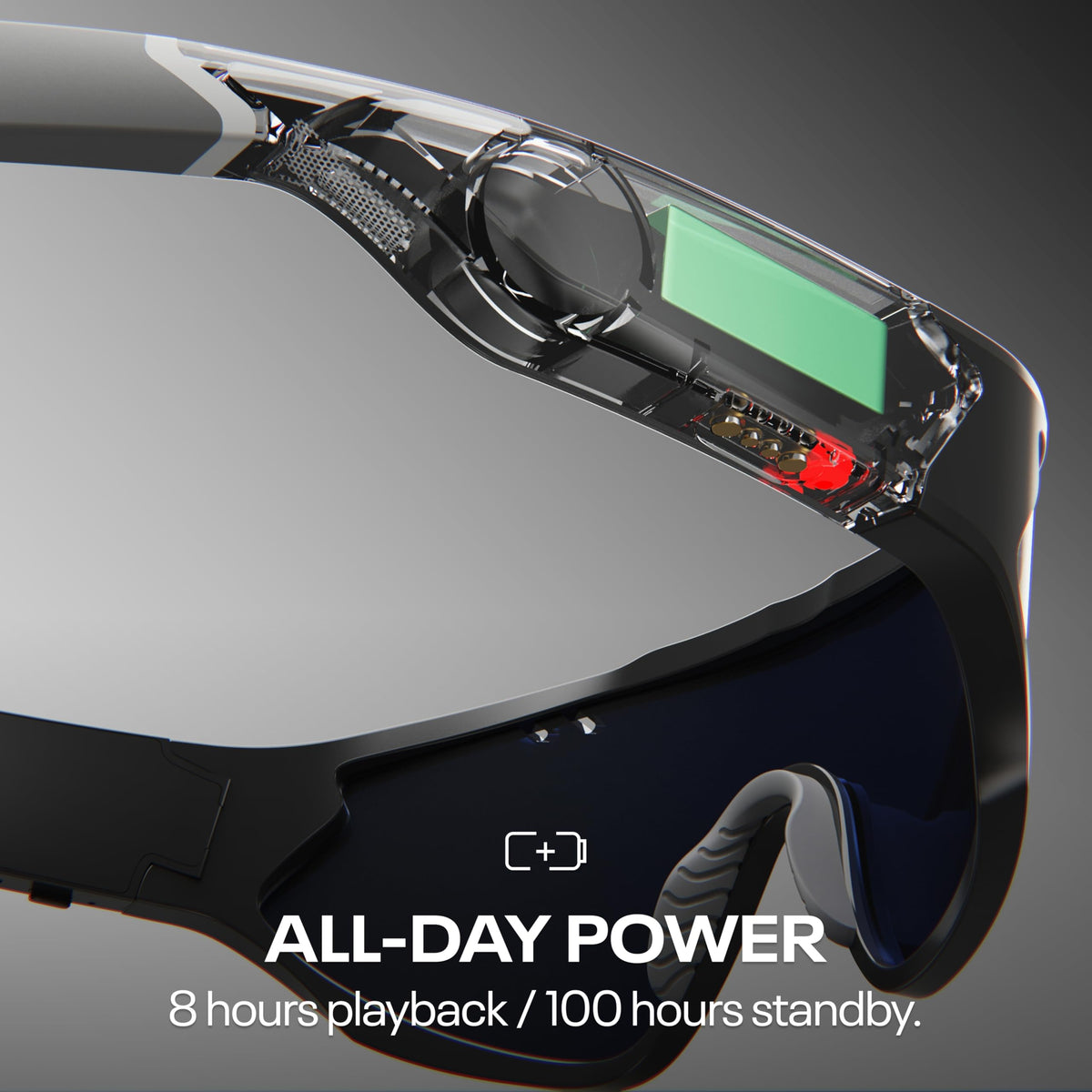Reebok Flash Smart Audio Glasses, Iridescent Polarized, Powered by Lucyd
