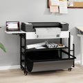 Natwind Wide Format Printer Stand,Plotter Table with Laptop Station,White