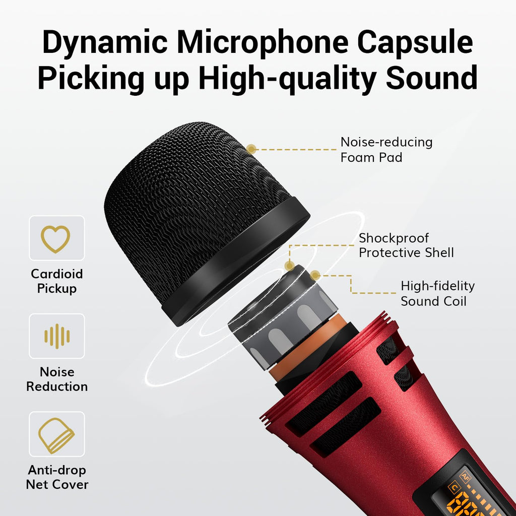 TONOR Wireless Microphone System, Handheld Mic Set with Headset/Lapel Mics