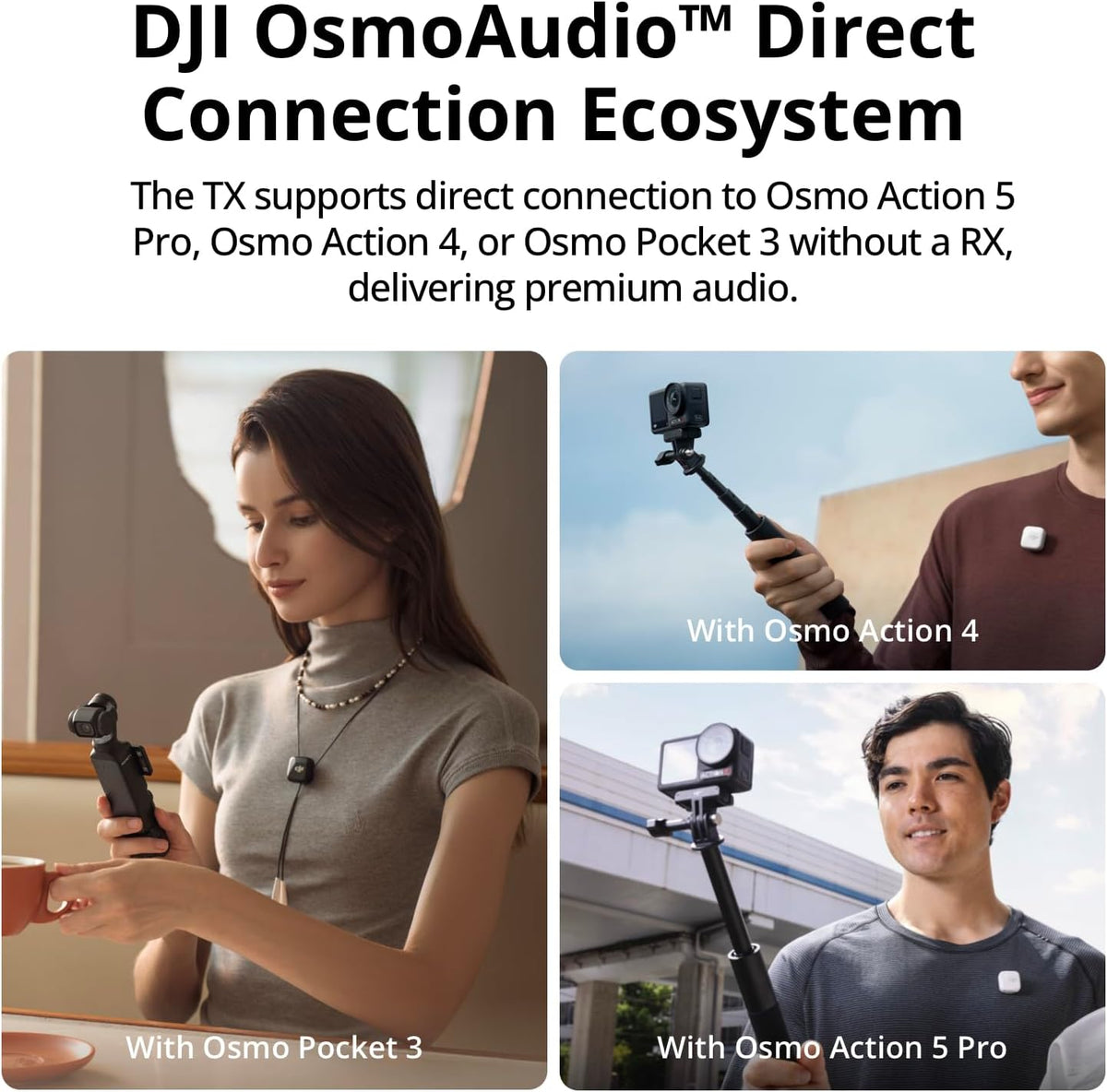 DJI Mic Mini Combo + Silicone Case + Colorful Wind Muff + Selfie Light