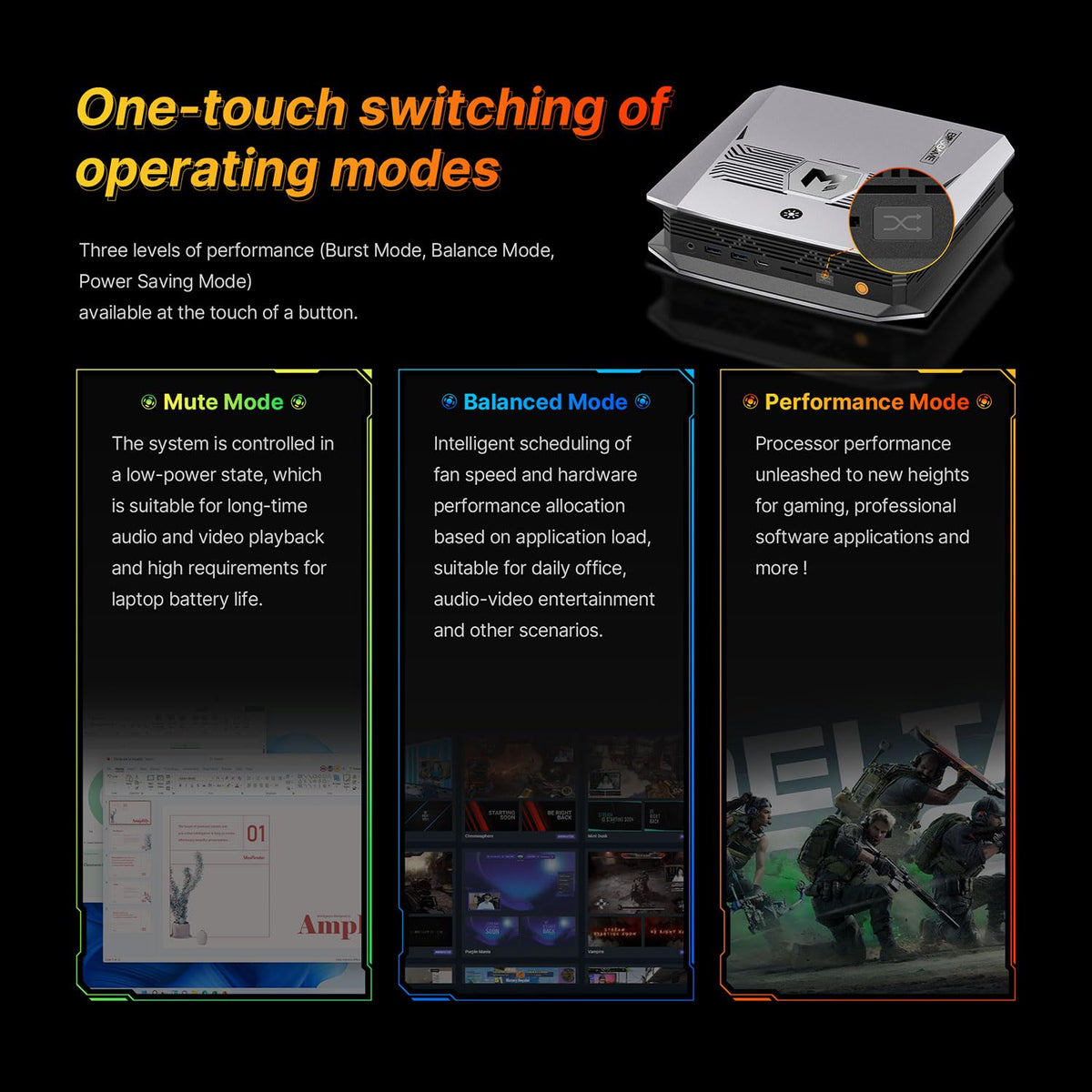 BOSGAME E4 Air Mini PC, AMD Ryzen 5 3500U 8GB DDR4 256GB SATA SSD