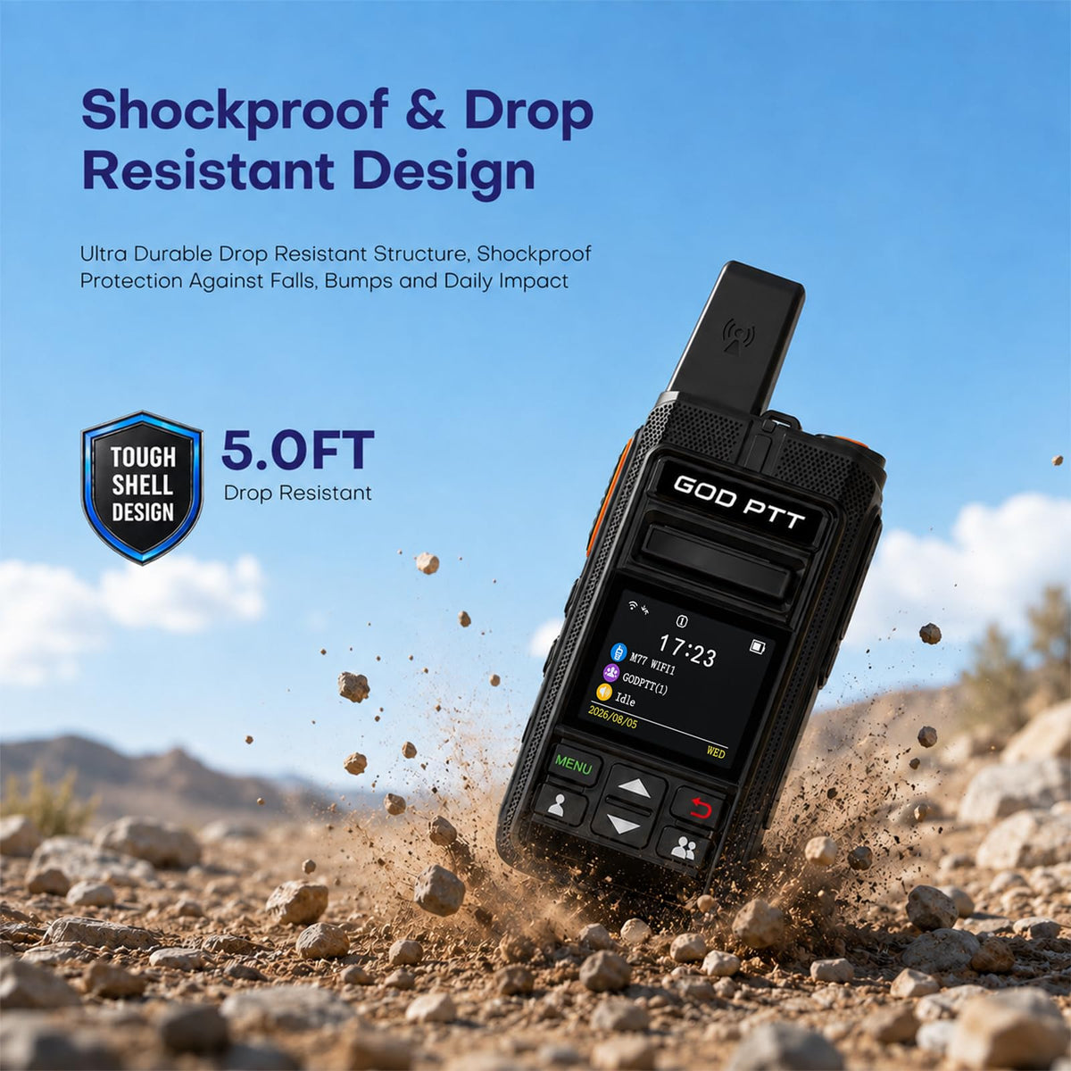 4G LTE PoC Walkie Talkies, Unlimited Range, SIM & Headsets, 2 Pack