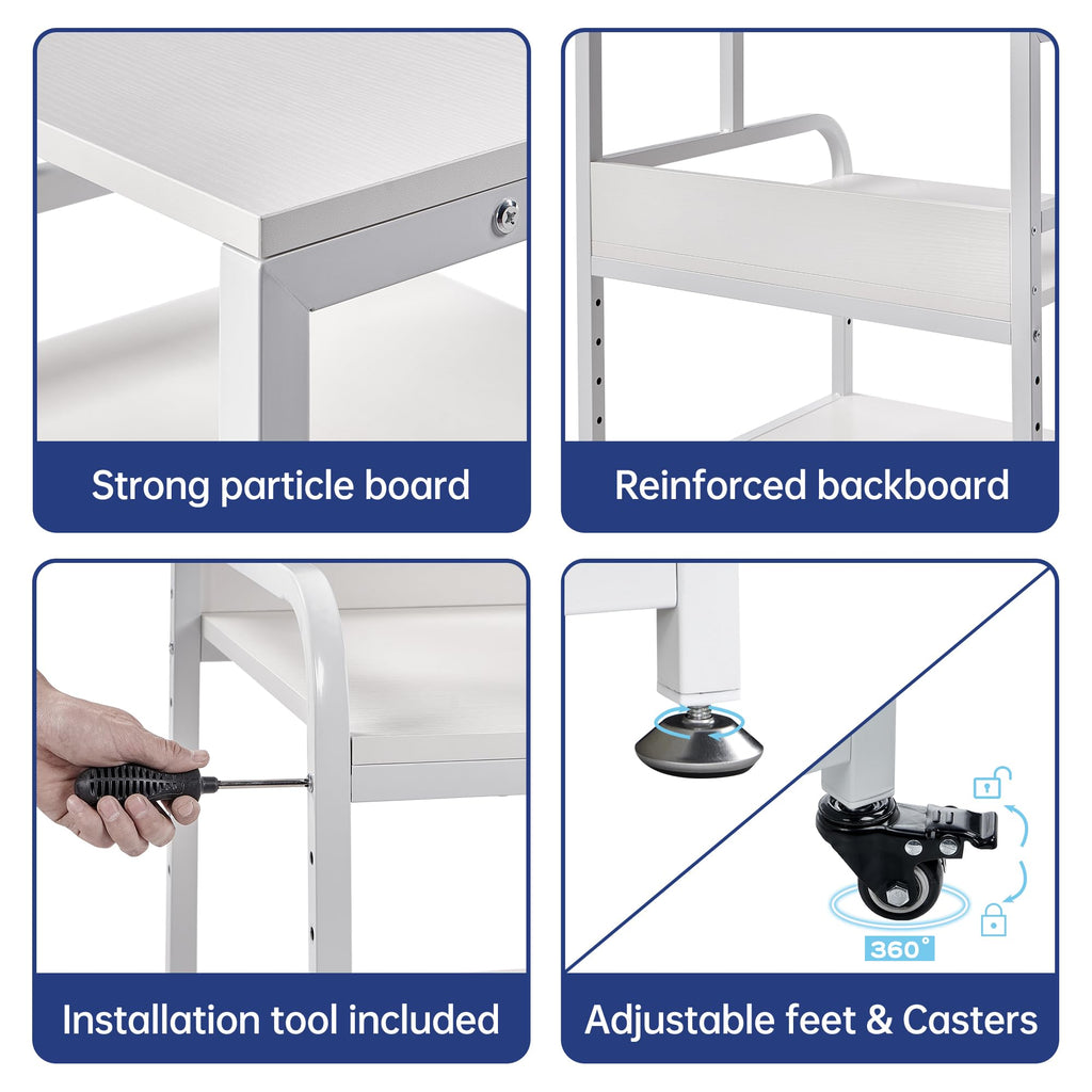 Fannova 23.6"x18.9"x30" Large Printer Stand with Adjustable Storage Shelf