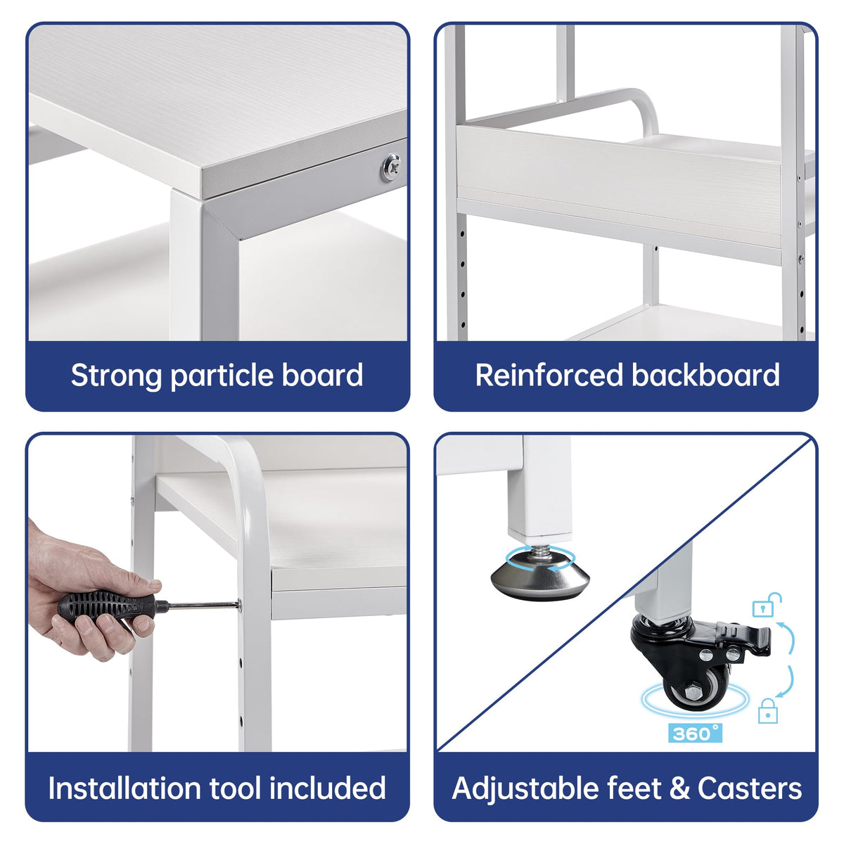 Fannova 23.6"x18.9"x30" Large Printer Stand with Adjustable Storage Shelf
