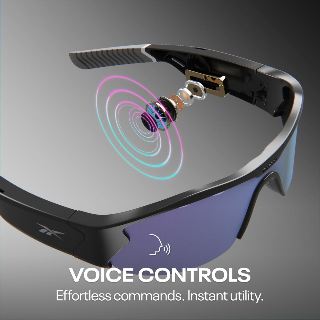Reebok Flash Smart Audio Glasses, Iridescent Polarized, Powered by Lucyd