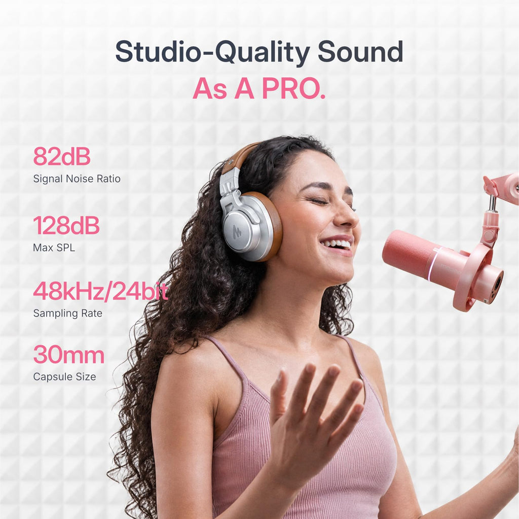 MAONO PD200W Hybrid Wireless Podcast Microphone for PC, Dynamic XLR USB Mic