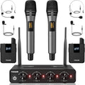 TONOR Wireless Microphone System, Handheld Mic Set with Headset/Lapel Mics