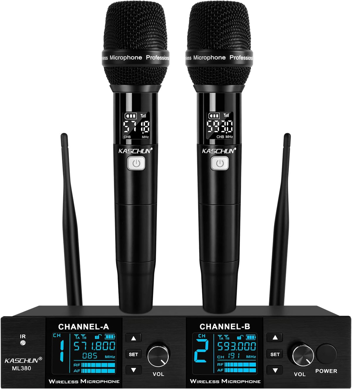Dual UHF Auto Scan Handheld Wireless Microphone System