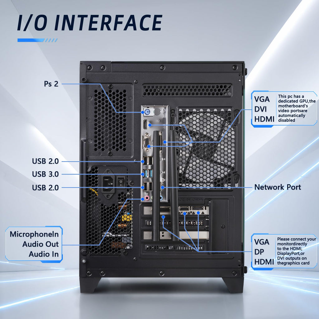 Gaming PC Desktop Computer, Intel Core I7, GTX 1050 Ti 4GB,16G RAM,512G SSD