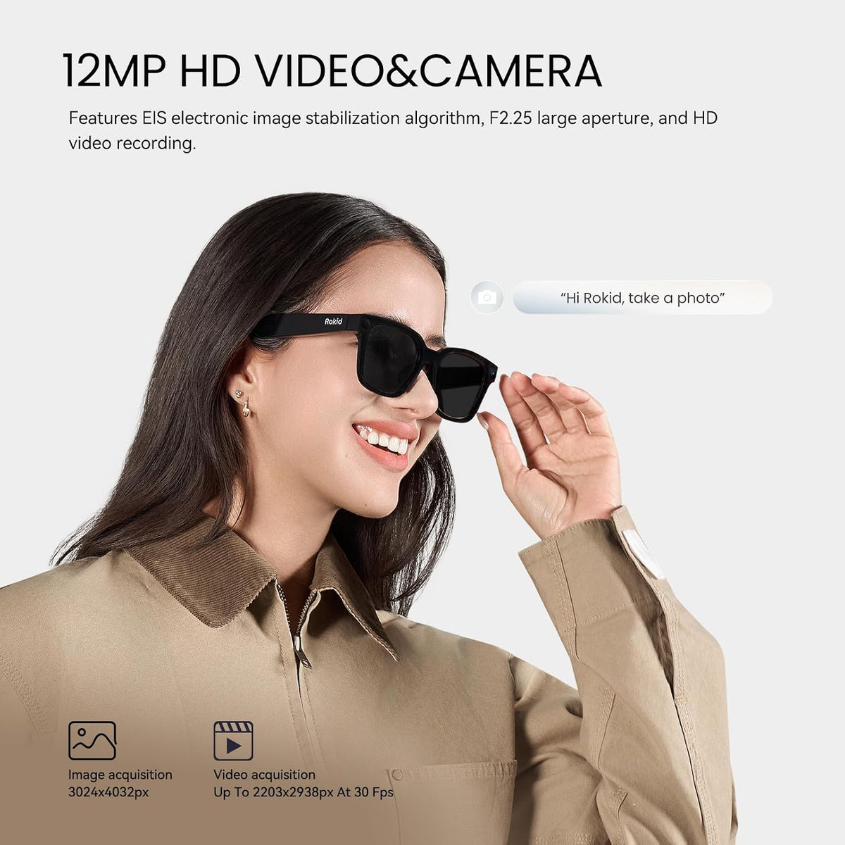 Rokid Ai Glasses Style (Non-Display), 2026 Smart Audio Sun Glasses