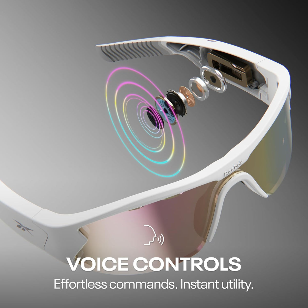 Reebok Flash Smart Audio Glasses, Iridescent Polarized, Powered by Lucyd