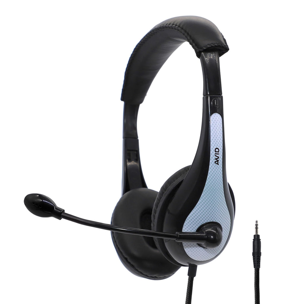 Avid Products AE-36 Headset in Green with Adjustable Boom Microphone for School, Classroom, Education, Testing and Assessment (100 Pack)