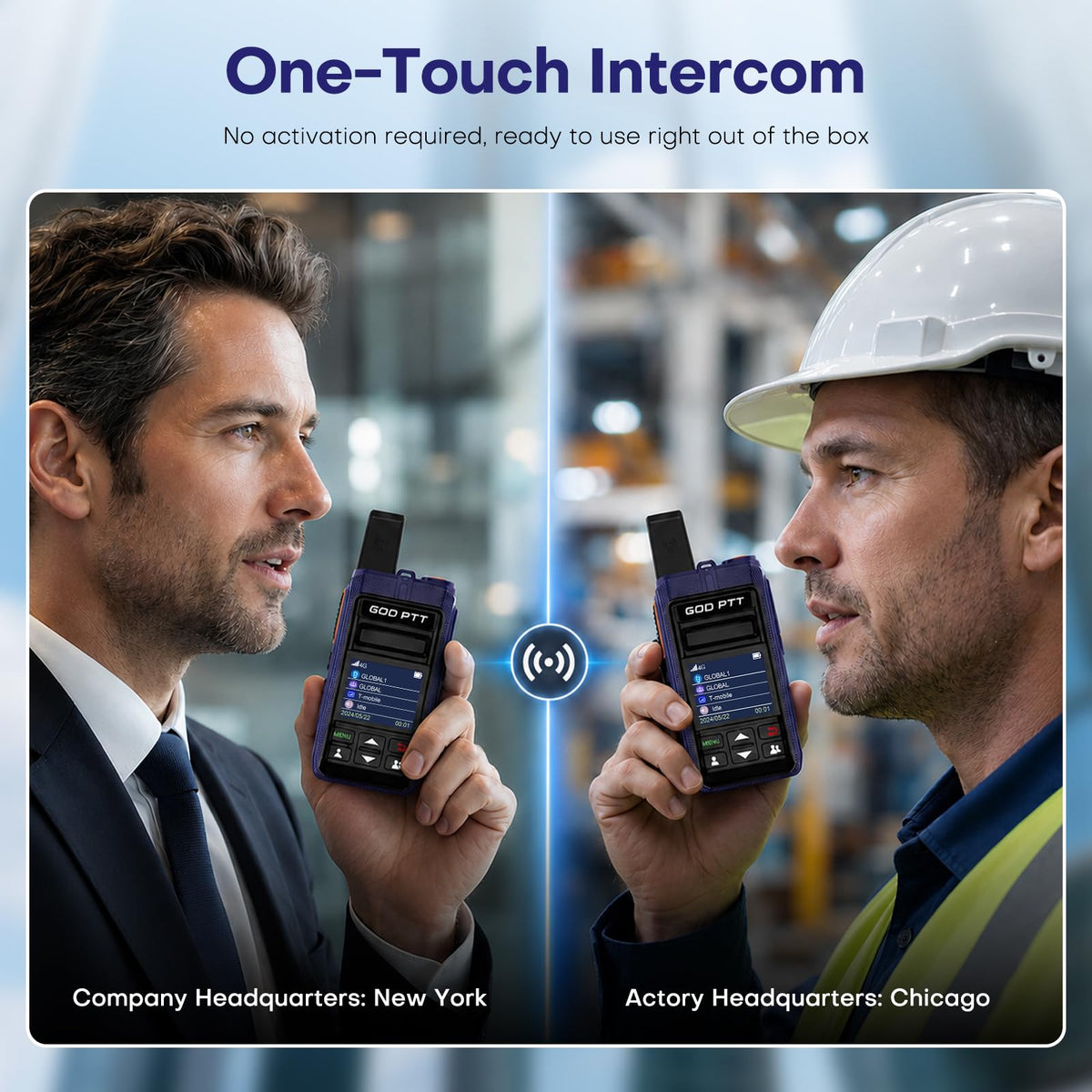 4G LTE PoC Walkie Talkies, Unlimited Range, SIM & Headsets, 2 Pack