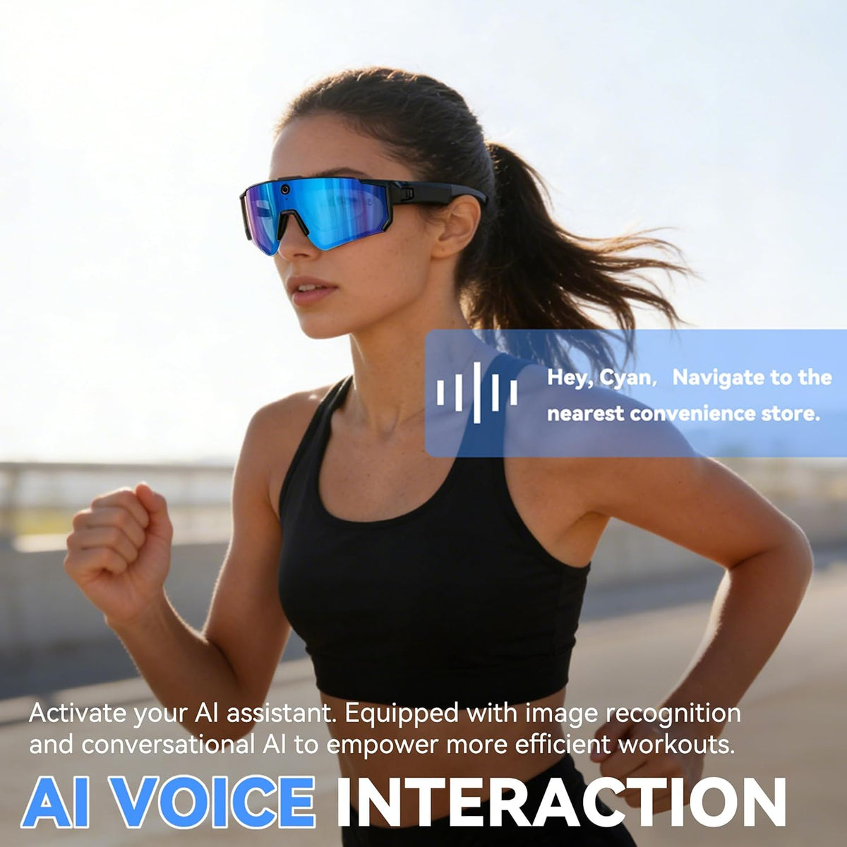 Pro AI Smart Glasses with 32MP Camera for Cycling & Hiking