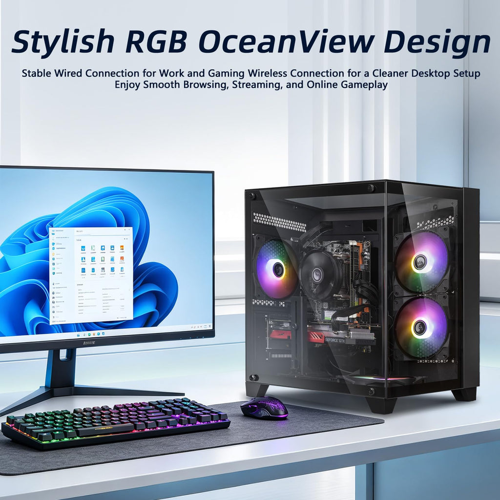Gaming PC Desktop Computer, Intel Core I7, GTX 1050 Ti 4GB,16G RAM,512G SSD