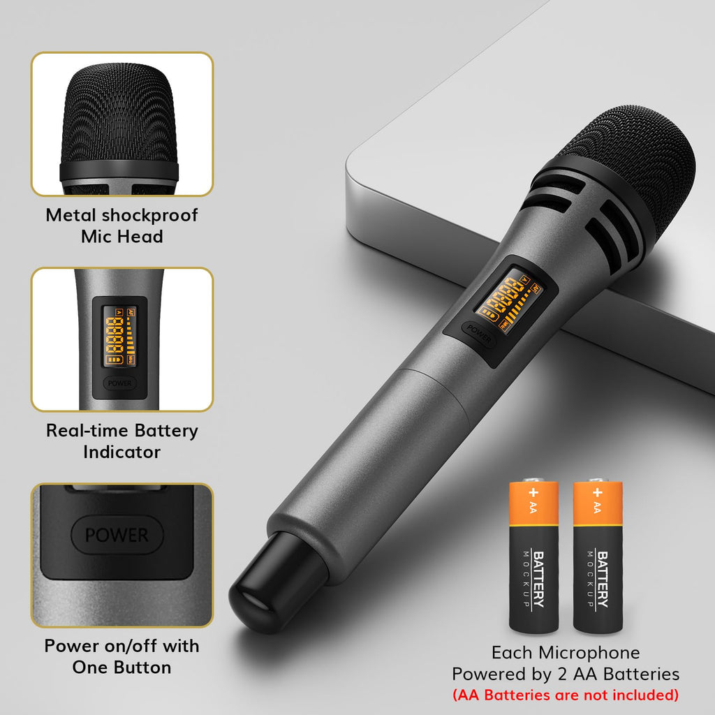 TONOR Wireless Microphone System, Handheld Mic Set with Headset/Lapel Mics
