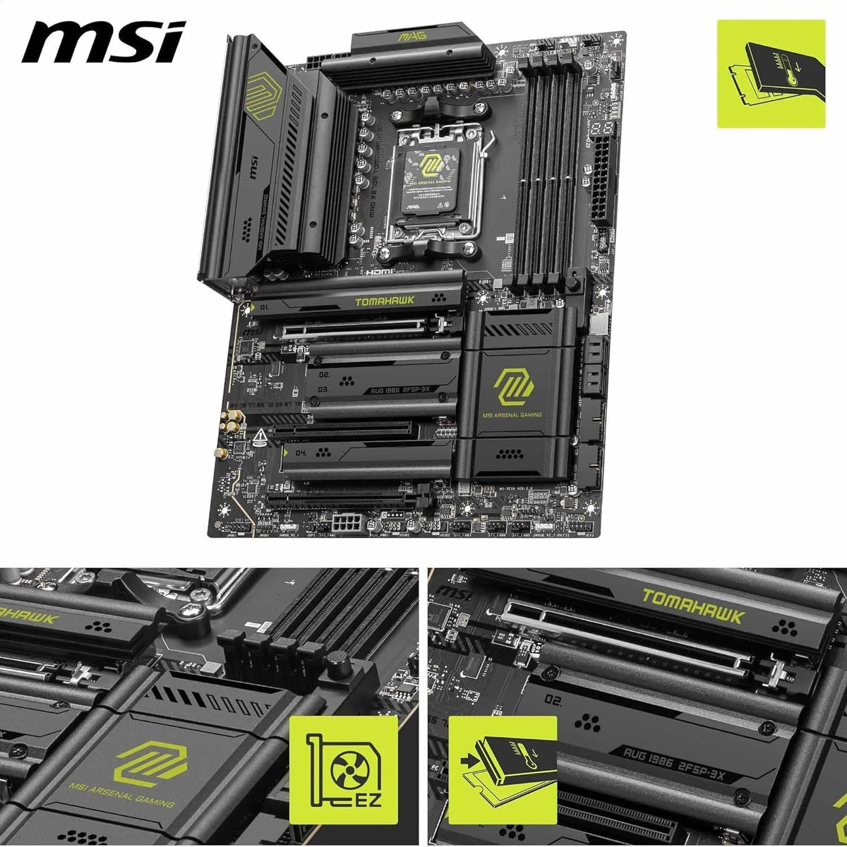 Micro Center AMD 9950X3D Processor with MSI MAG X870E Tomahawk Motherboard