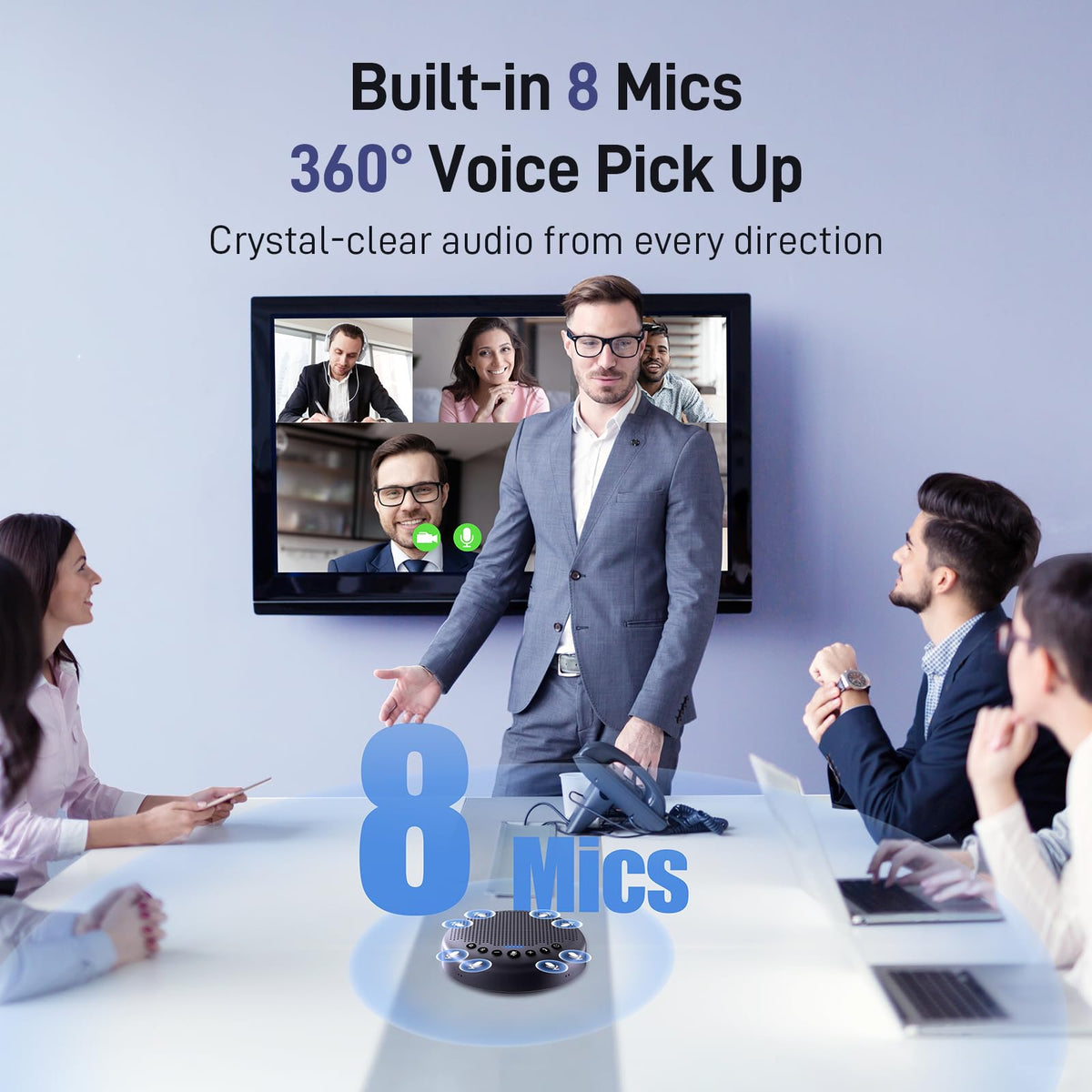 EMEET Luna Plus Kit Conference Speaker and Microphone with 8+1 Mics