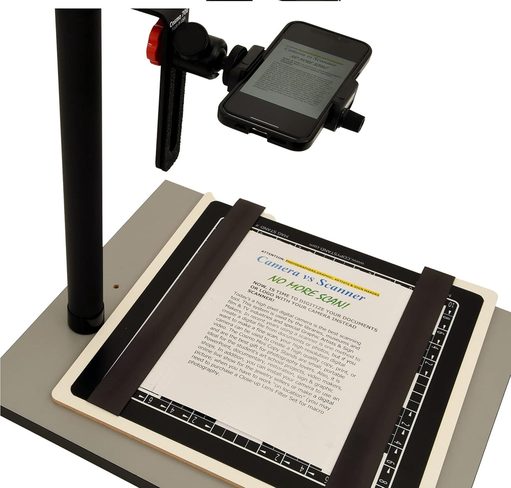 Cosmo Mini 700 Copy Stand, a Stand for Your Smartphone to Digitize Large Pictures, Documents, Chef Plates Meals (Online Food Vendors) and 3D Objects with a Large Floating Mag. Board, Made in USA