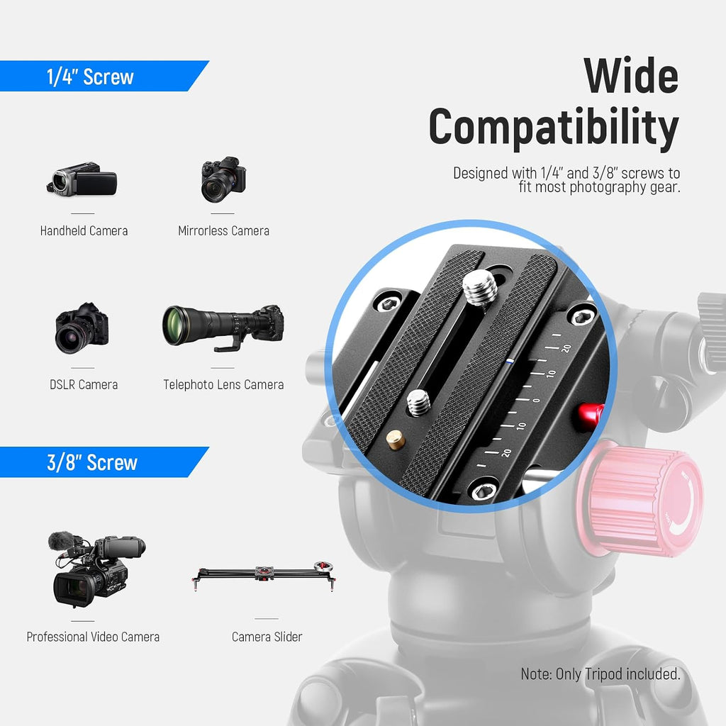 NEEWER 79"/200cm Video Tripod, Heavy Duty Aluminum Alloy Camera Tripod