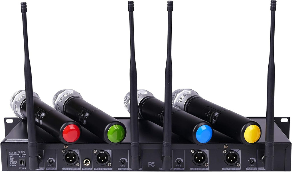 GTDaudio 4x800 Channels UHF Diversity Wireless Cordless Microphone System