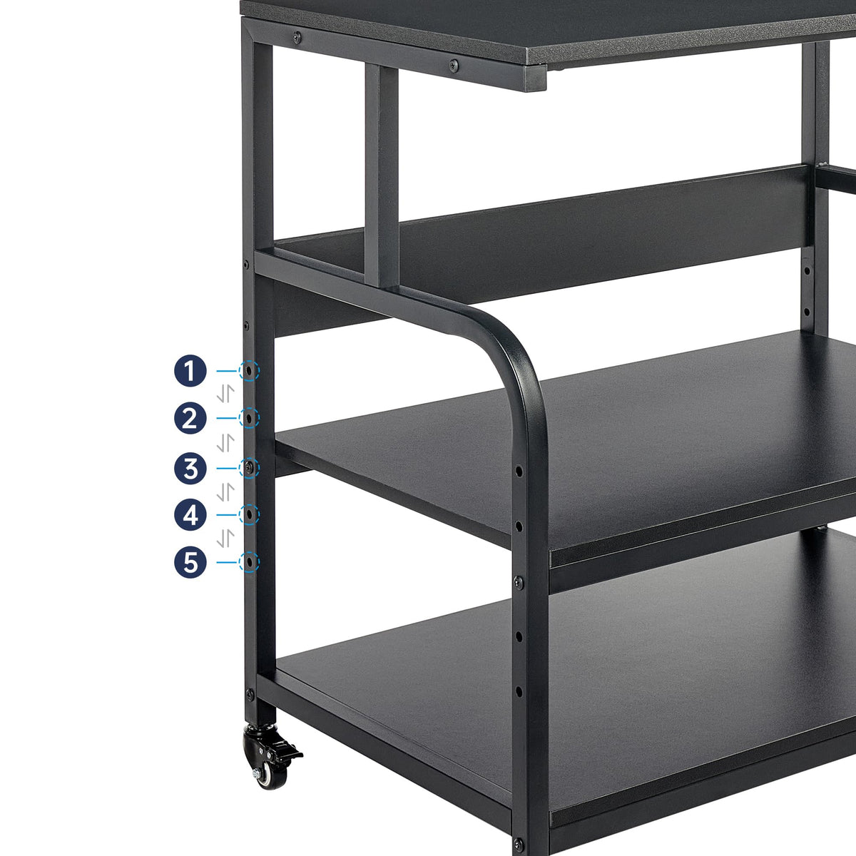 Fannova 23.6"x18.9"x30" Large Printer Stand with Adjustable Storage Shelf