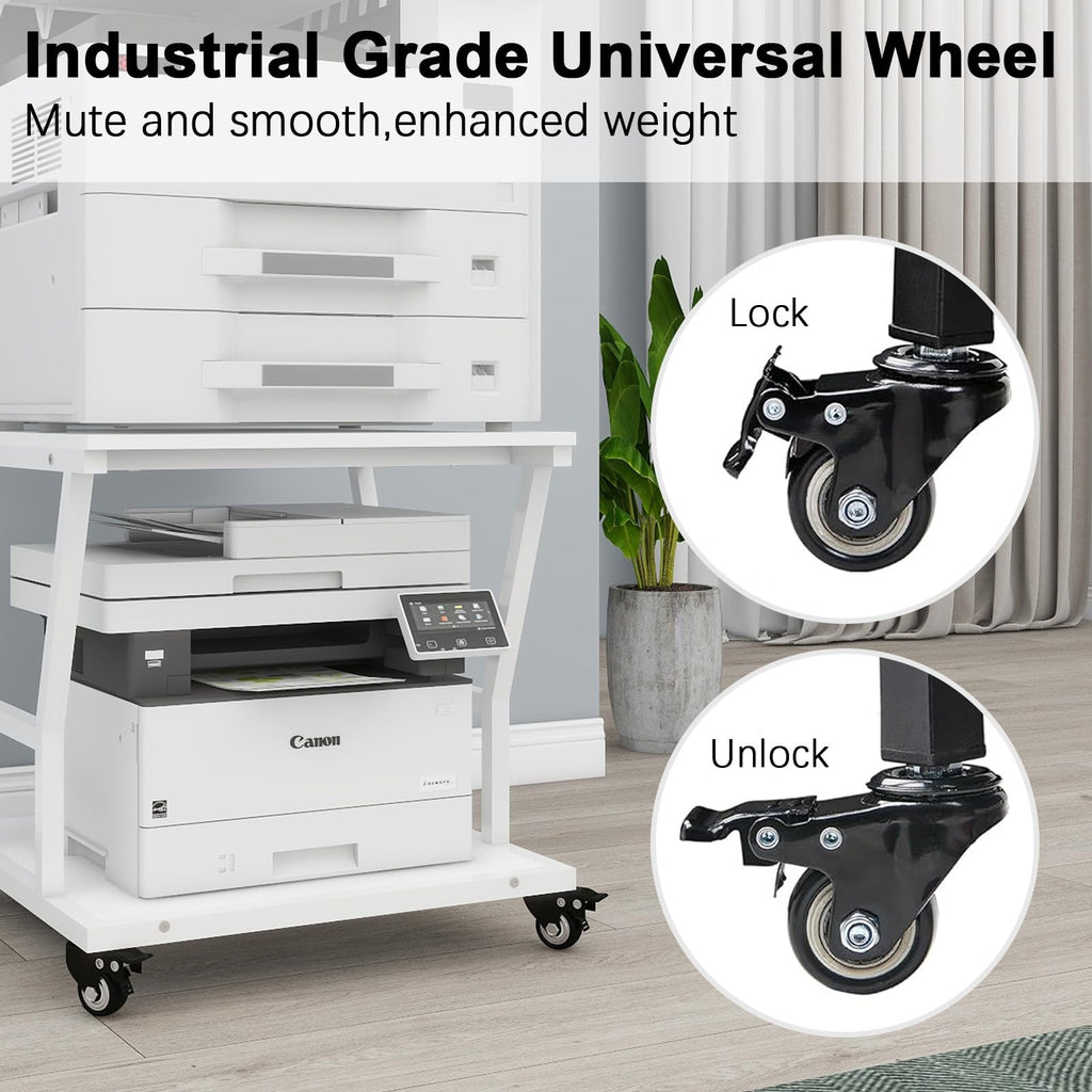 Natwind 2 Tier Printer Stand, 24''x24'',for Large Heavy Printers, Retro