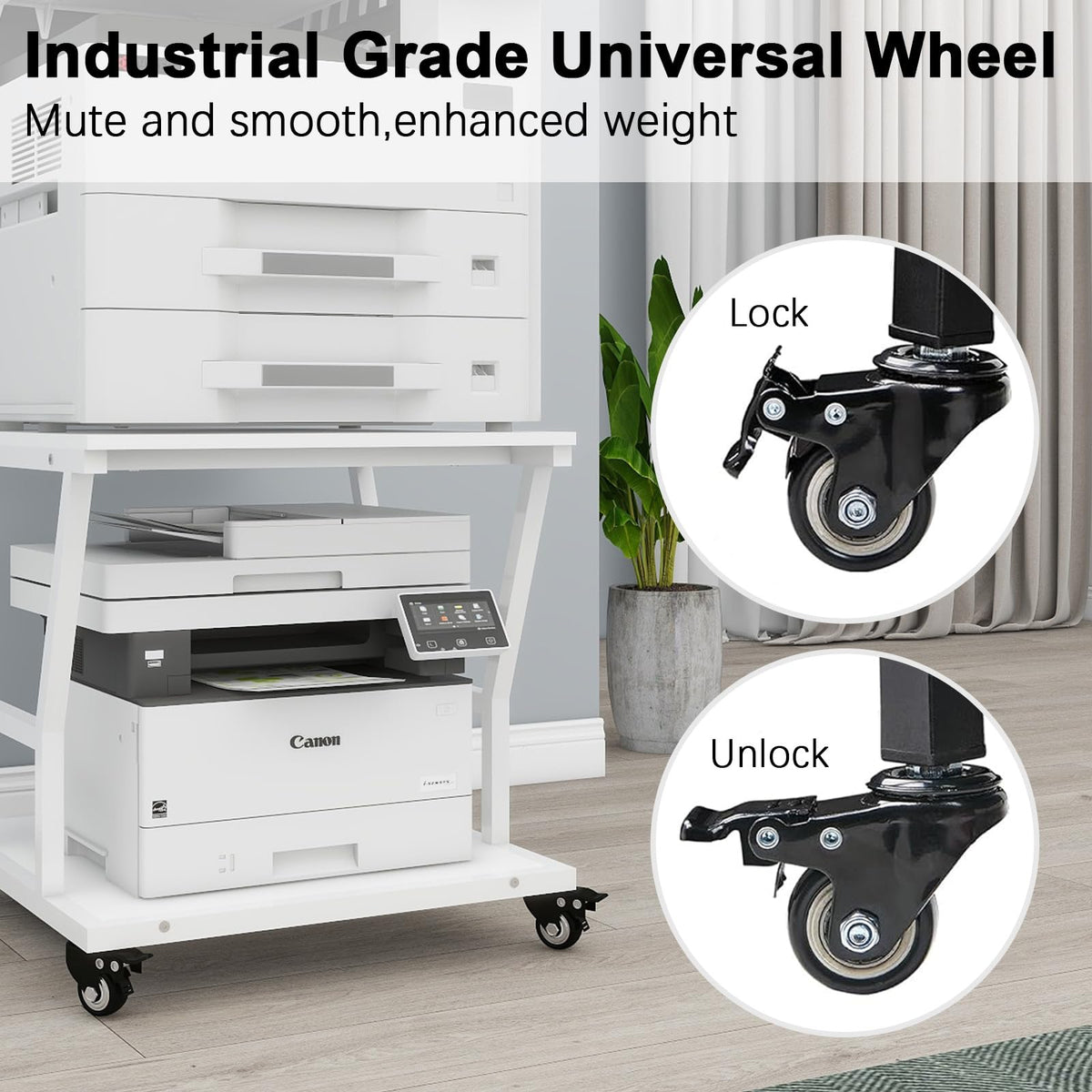 Natwind 2 Tier Printer Stand, 24''x24'',for Large Heavy Printers, Retro