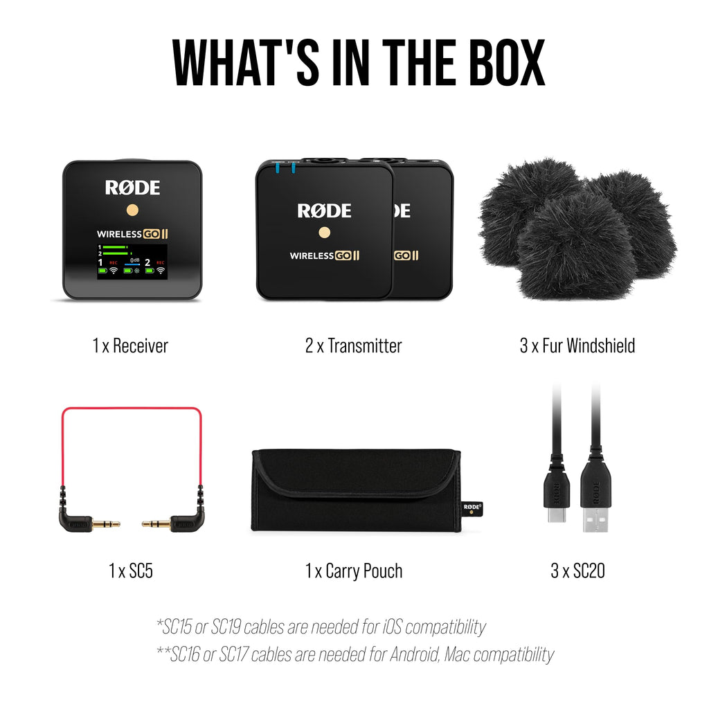 RÃDE Wireless GO (Gen 3) (2 TX + 1 RX + Charging Case), 32-Bit Float