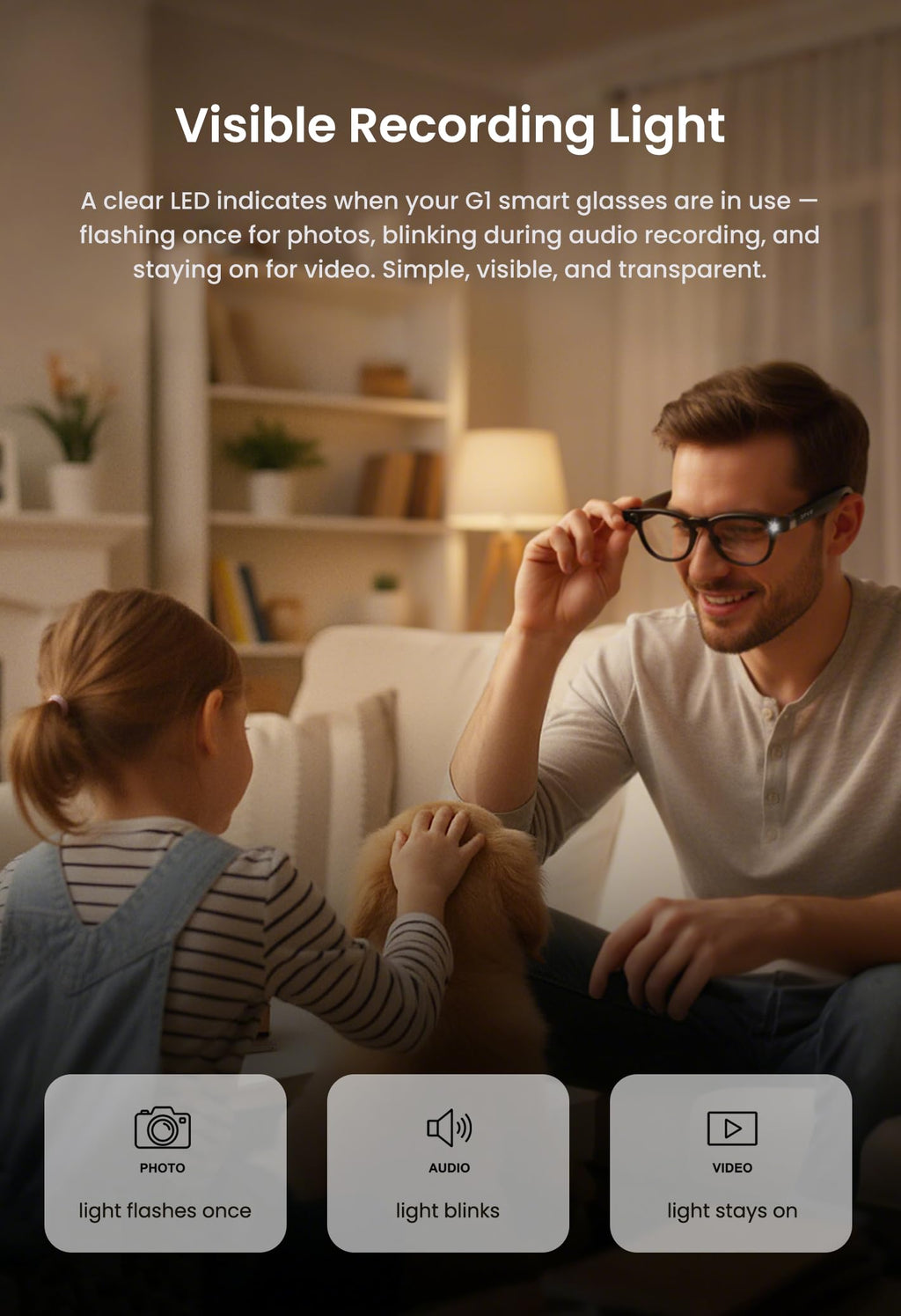 G5 AI Smart Glasses with Camera, 13MP Recording Glasses for Big Heads - XXL