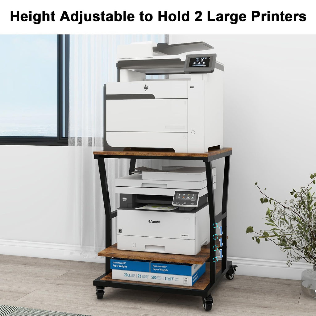 Natwind 2 Tier Printer Stand, 24''x24'',for Large Heavy Printers, Retro
