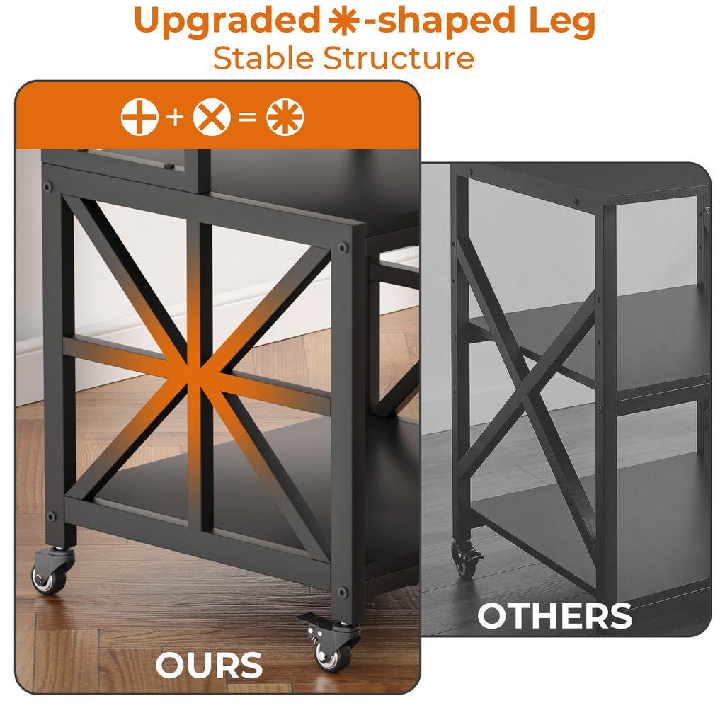 GreenForest Printer Stand with Lockable Wheels, Heavy Duty Printer Table