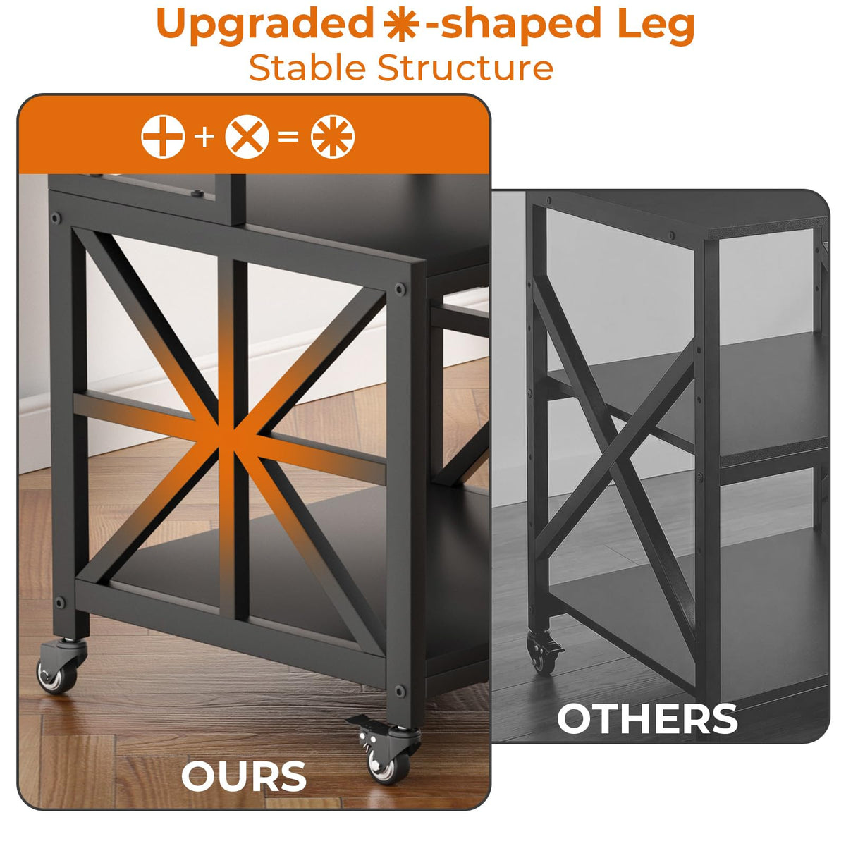 GreenForest Printer Stand with Lockable Wheels, Heavy Duty Printer Table