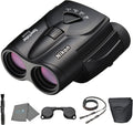 Nikon Sportstar Zoom 8-24x25 (16736) Small Black Variable Zoom Binoculars with Nikon Lens Pen and Cleaning Cloth - Compact Binoculars for Adults, for Sports Watching, Wildlife, and Hiking