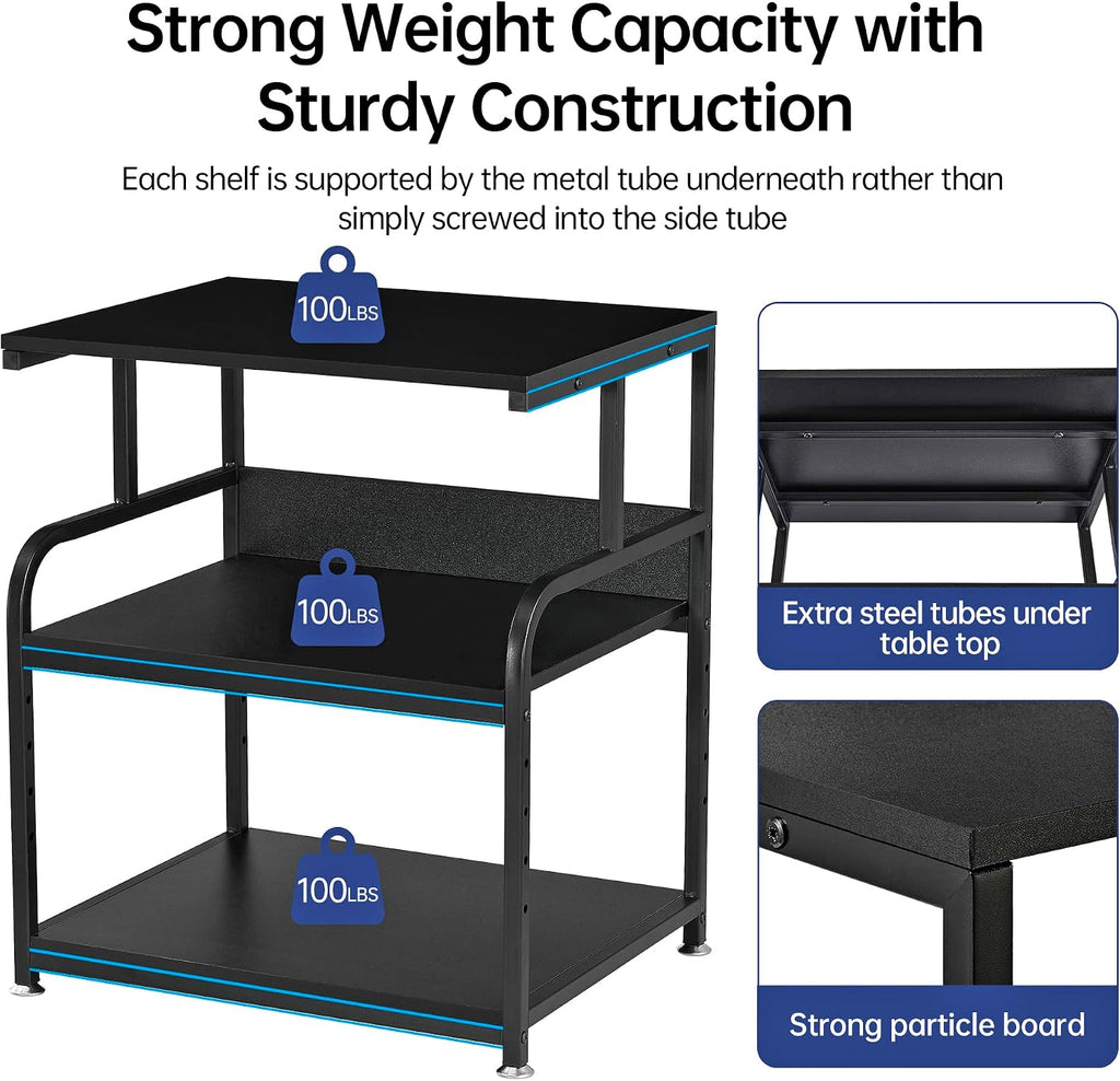 Fannova 23.6"x18.9"x30" Large Printer Stand with Adjustable Storage Shelf