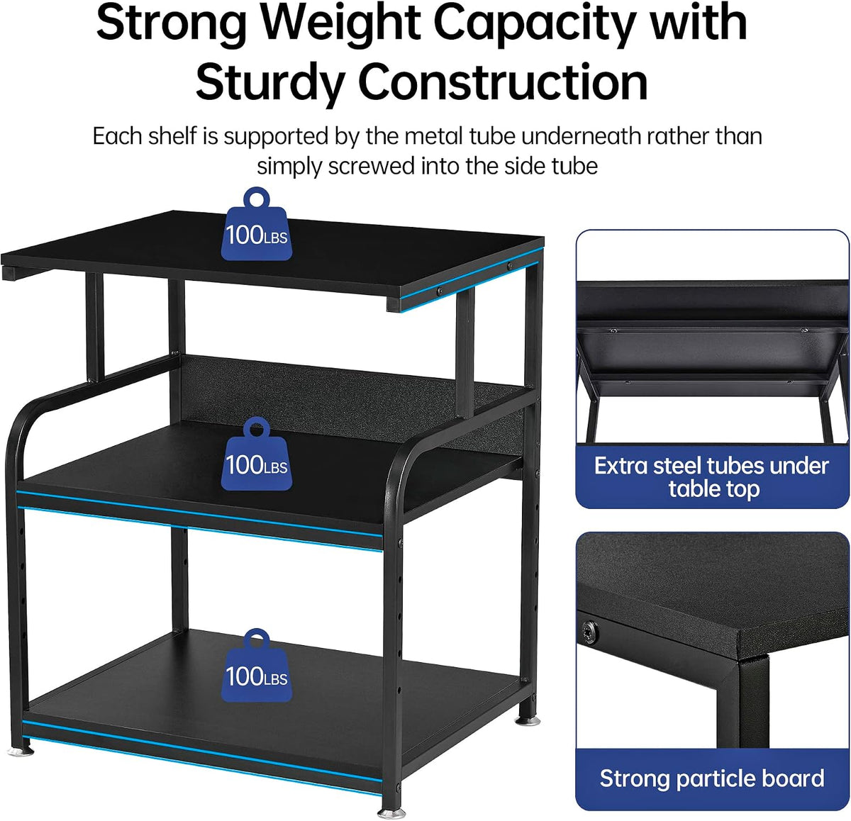 Fannova 23.6"x18.9"x30" Large Printer Stand with Adjustable Storage Shelf