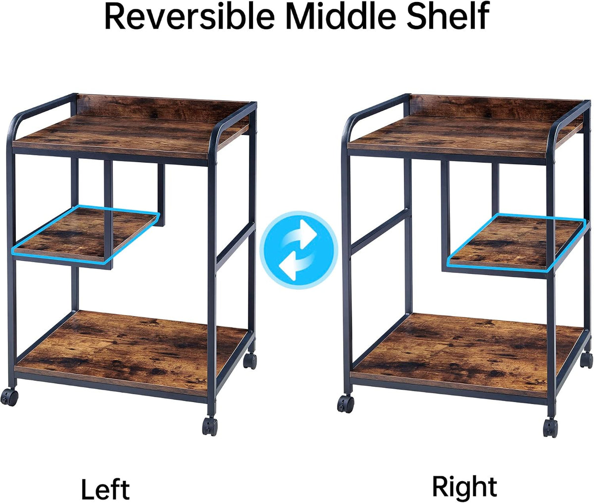 Fannova Large Printer Stand with PC Tower Shelf for Home Office Storage
