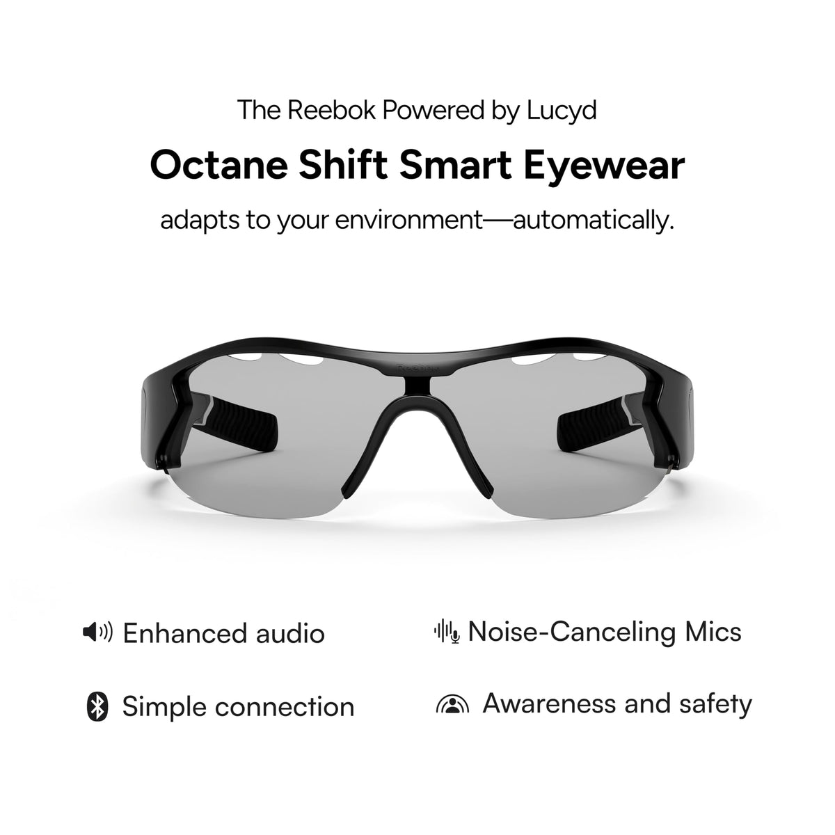 Reebok Flash Smart Audio Glasses, Iridescent Polarized, Powered by Lucyd