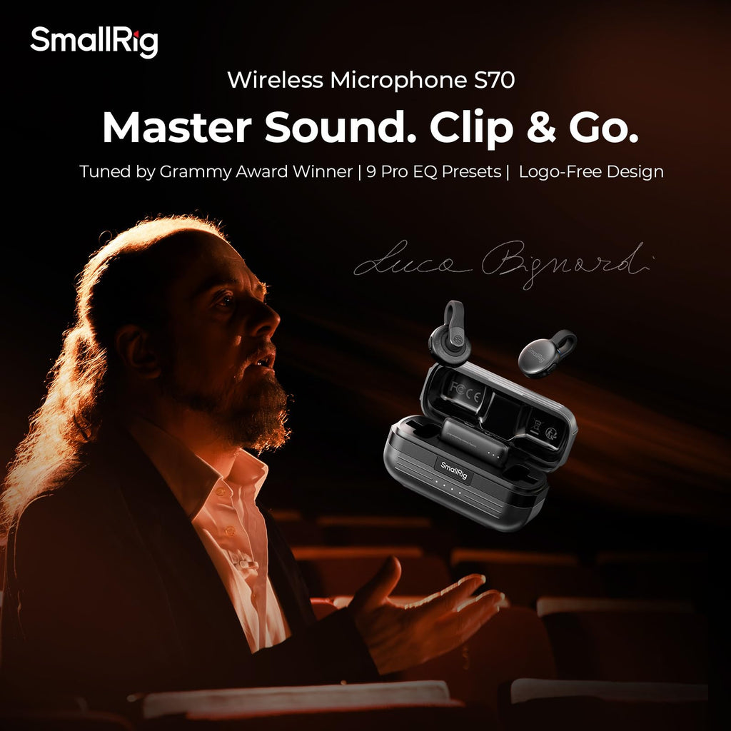 SmallRig S70 Wireless Mic (2 TX + 2 RX + Charging Case) - Black