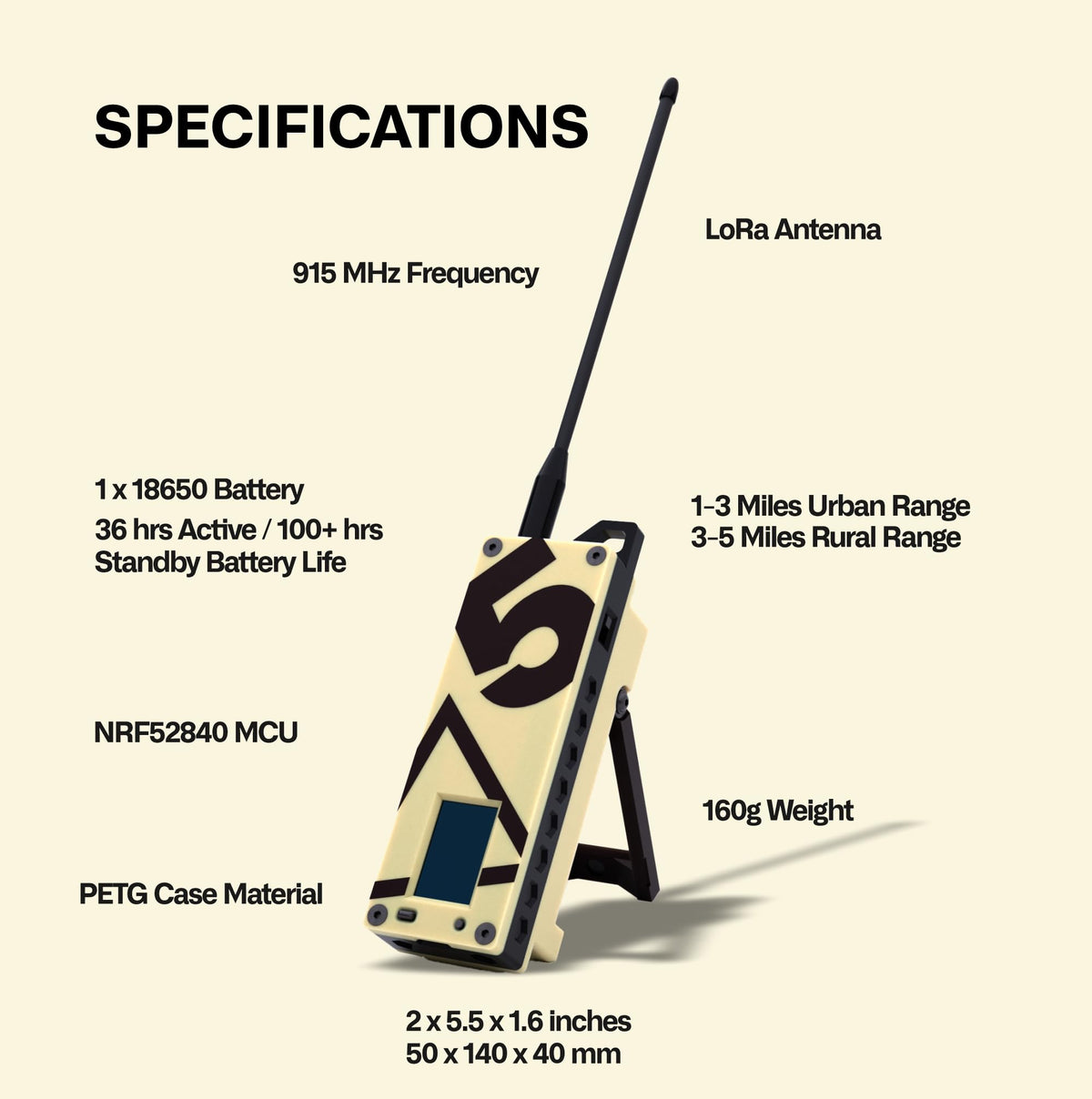 Trekker Delta Off-Grid LoRa GPS Radio, ATAK Meshtastic Communicator