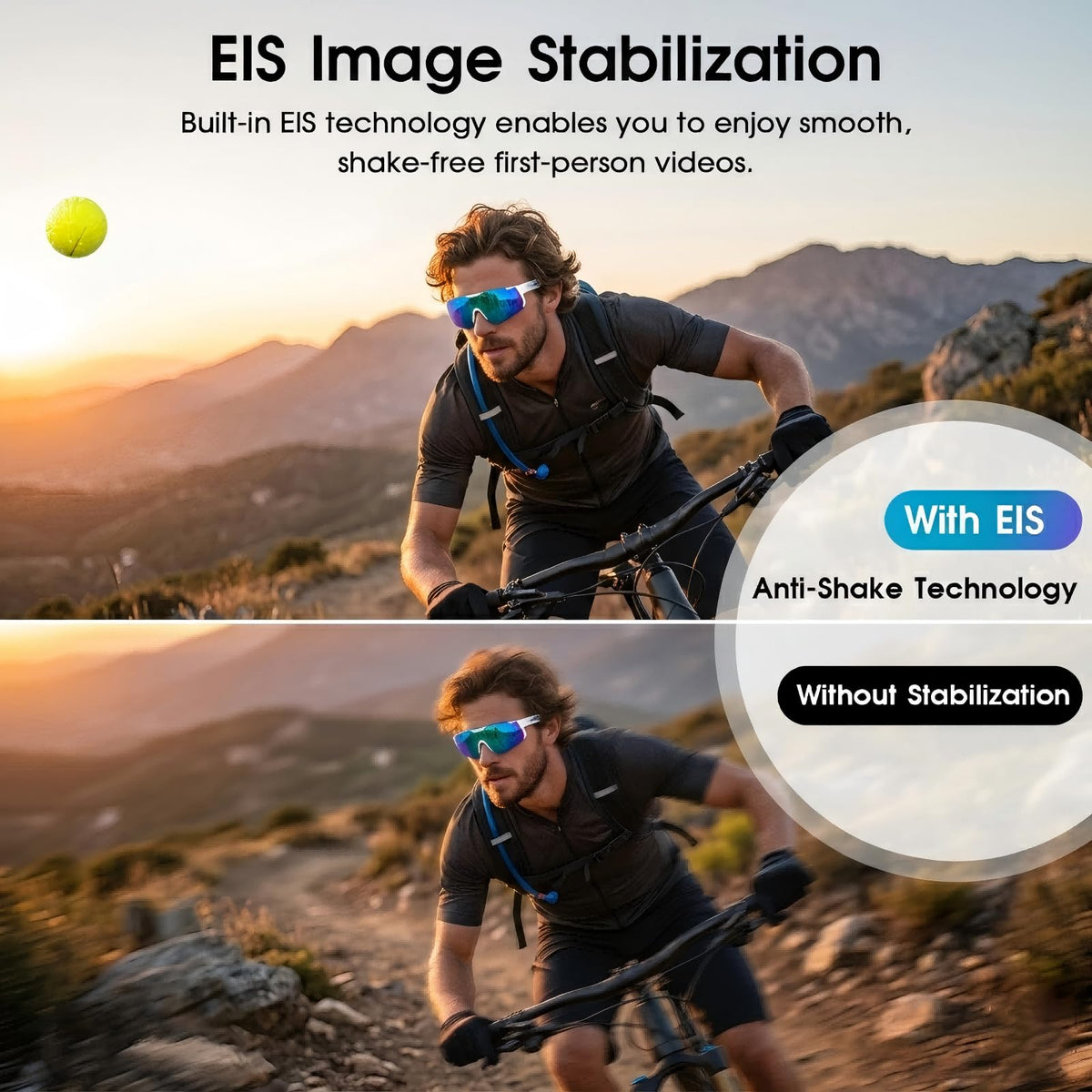AI Smart Glasses with Camera for Cycling & Outdoor Sports - Blue