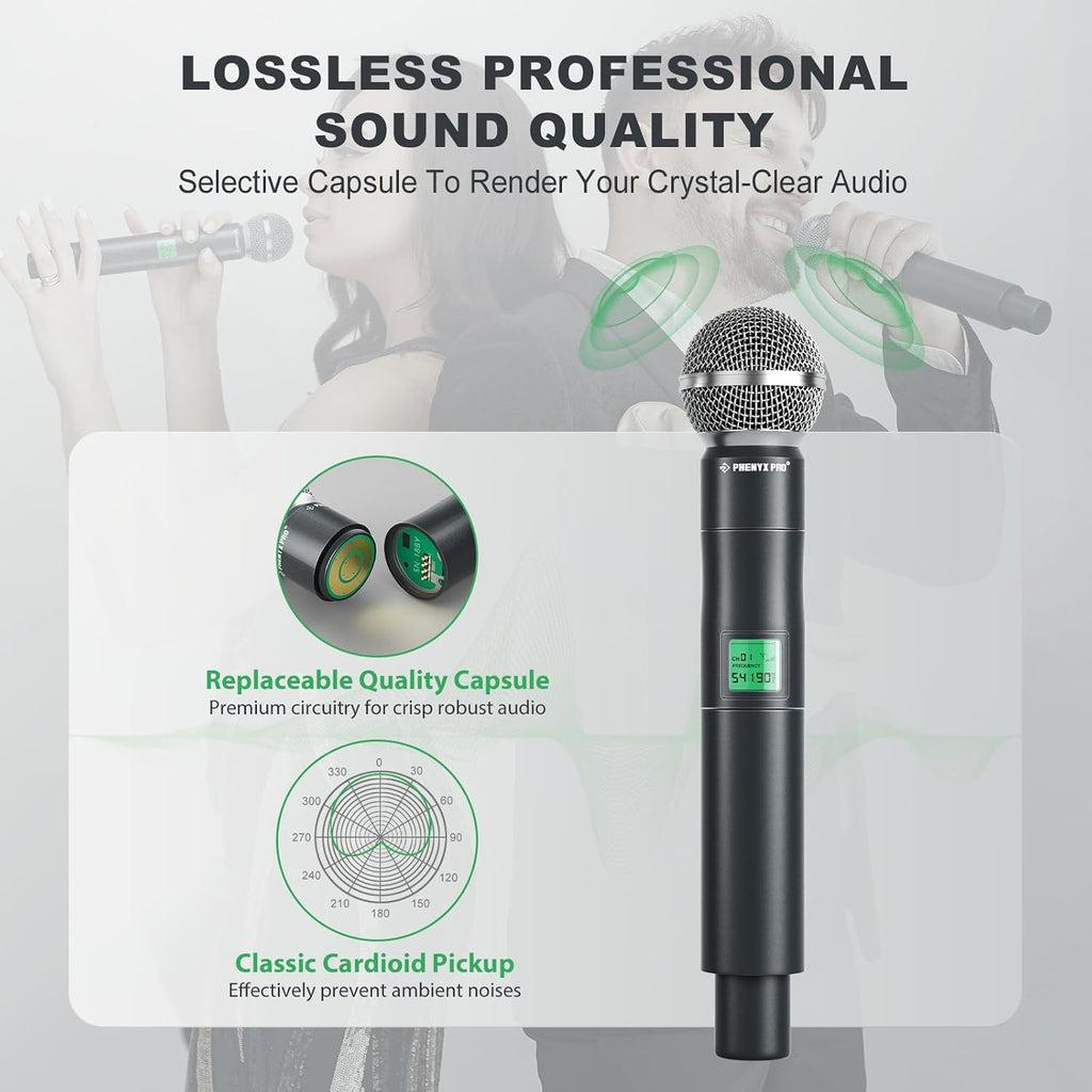 Phenyx Pro 4-Ch UHF Fixed Frequency Wireless Microphone System PTU-5000-4H