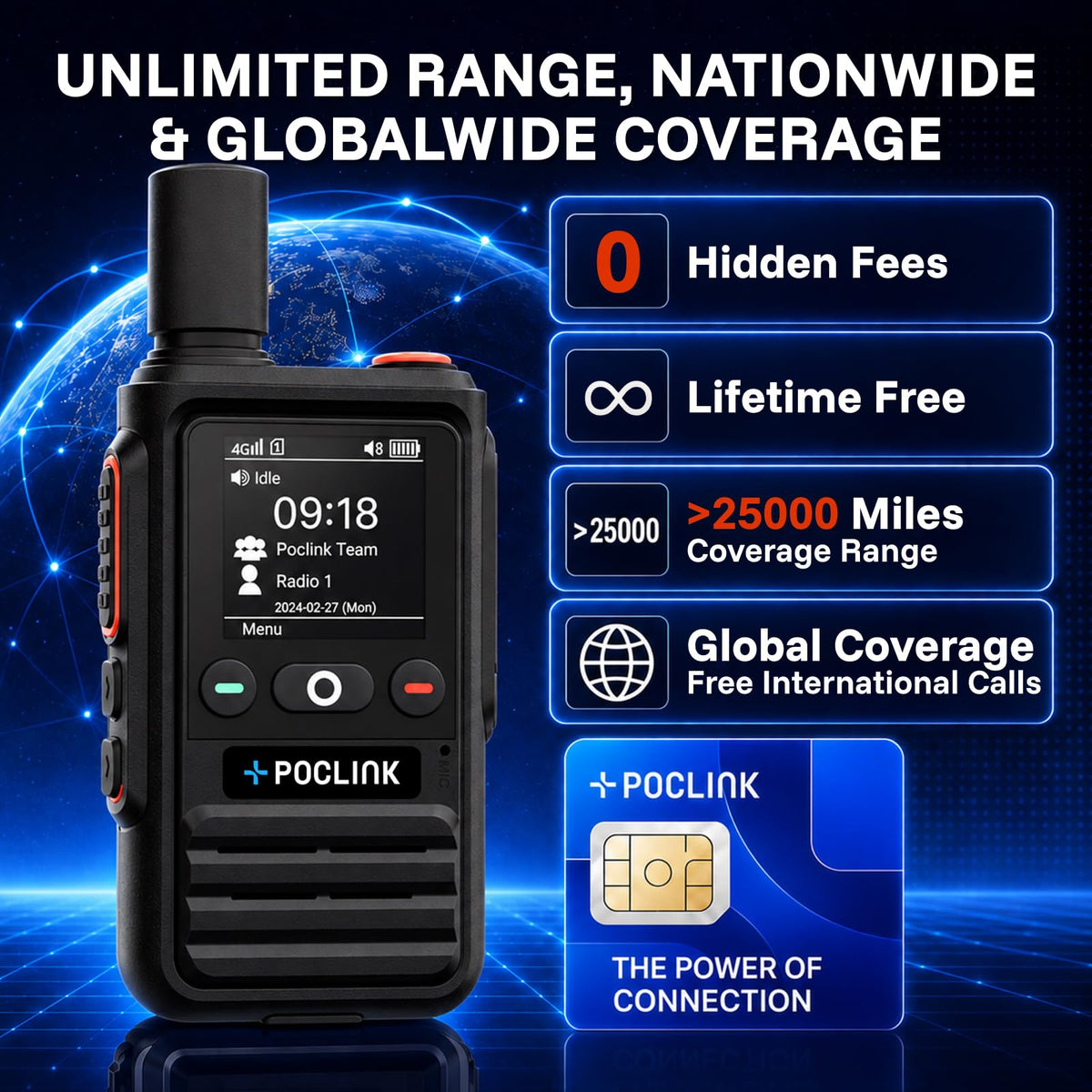 Lifetime Free Radios Walkie Talkies Long Range 4G LTE POC Two Way Radios