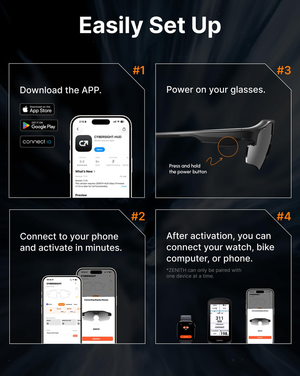 HUD Display Sports Glasses, for Cycling and Hiking, Real-Time Display, Smart Navigation, Proactive AI Alerts