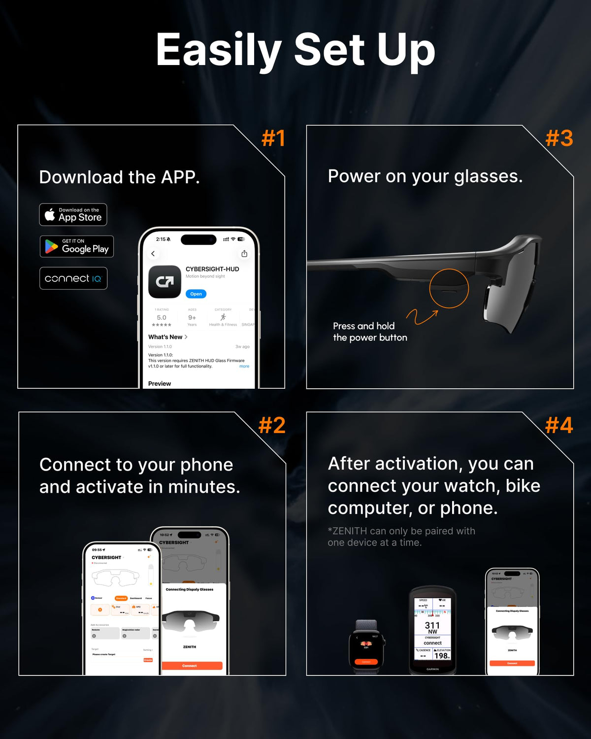 HUD Display Sports Glasses, for Cycling and Hiking, Real-Time Display, Smart Navigation, Proactive AI Alerts