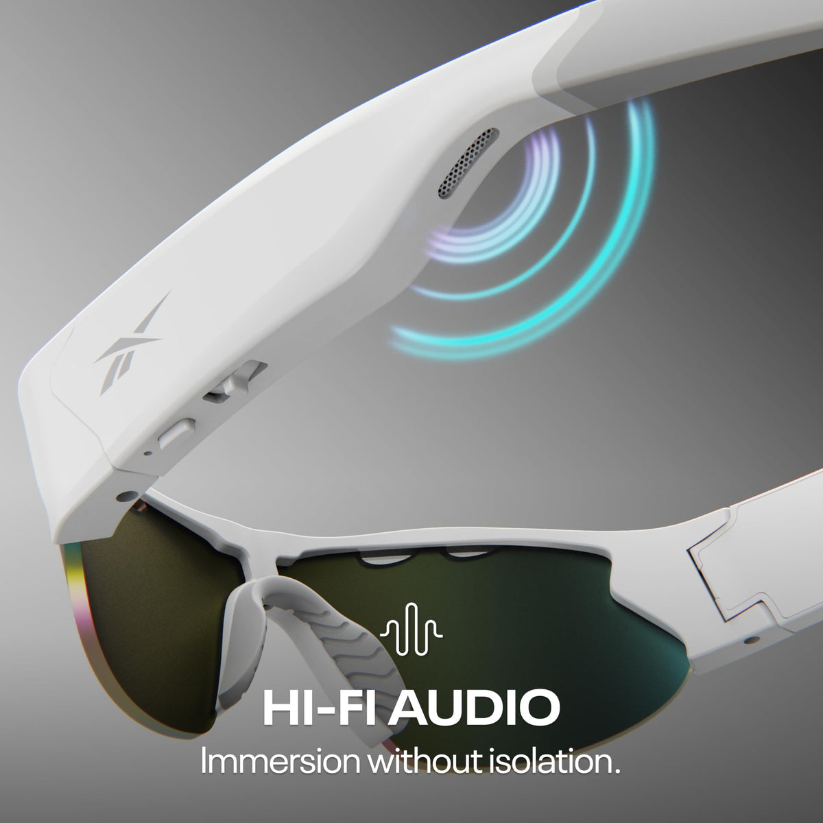 Reebok Flash Smart Audio Glasses, Iridescent Polarized, Powered by Lucyd