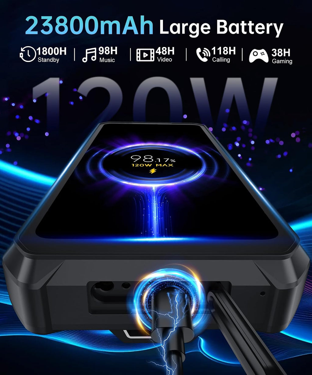 8849 Tank 3 Pro Phone Android 15, 23800mAh 5G Rugged Projector Smartphone
