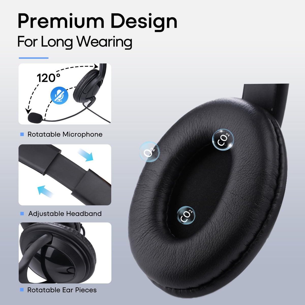 20 Pack Bulk Headset with Microphone for Classroom, Noise Canceling Computer Headphones with Microphone for Office, Durable 3.5mm Wired Headset with Mic for Meetings Laptop PC