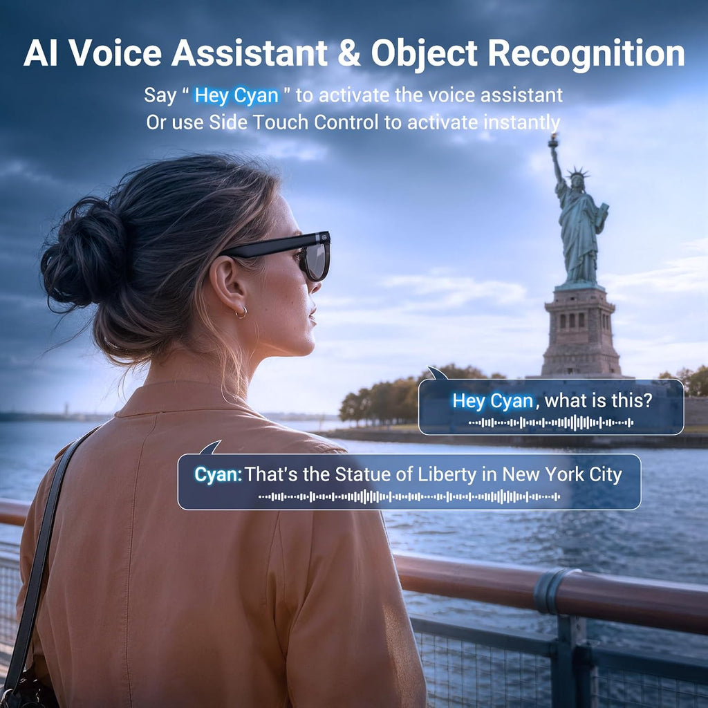 AI Smart Glasses with Camera, Bluetooth Glasses with HD Photo & Video Recording, EIS Anti-Shake, AI Translation & Object Recognition, Open-Ear Audio, Photochromic Lenses for Travel & Vlog